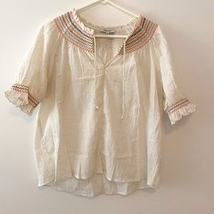 Madewell Short Sleeve Embroidered Blouse